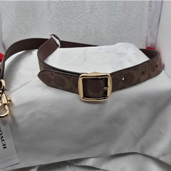 Coach Reversible Adjustable Replacement Bag Strap Leather Signature Canvas - Picture 7 of 13